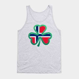 Norwegian Flag for st patricks day, Irish Shamrock Tank Top